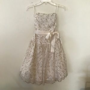 Strapless Printed Dress